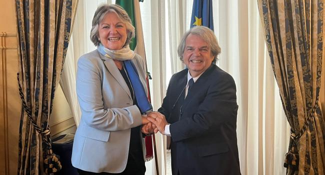 Foto del ministro Brunetta e della Commissaria europea alla Coesione e alle Riforme, Elisa Ferreira